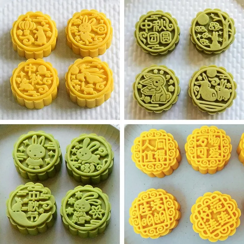 

Mooncake Mold 50g Mid Autumn Festival Mooncake Mould DIY Hand Pressure Fondant Decoration Tools Moon Cake Mold