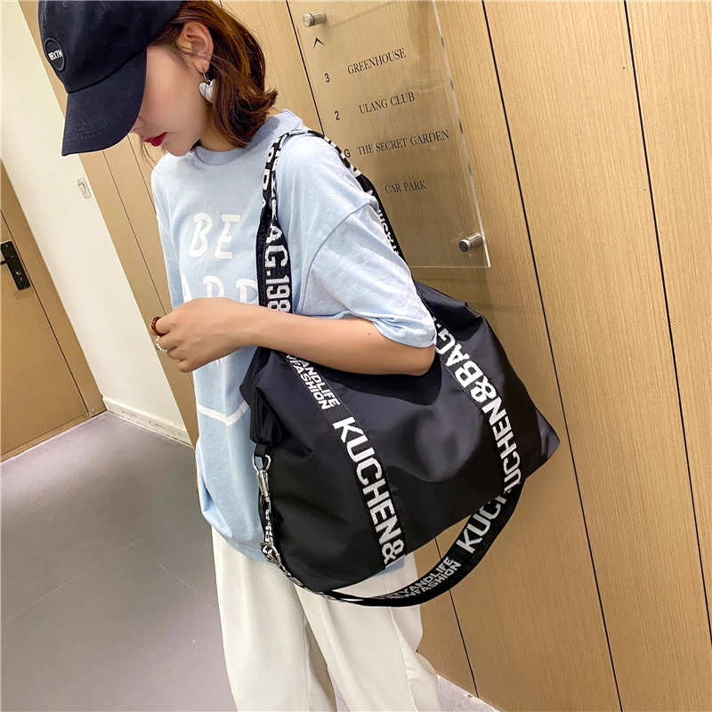 Hot Selling Bright Travel Handbags Waterproof Oxford Shoulder Bag For Women Men Large Capacity Girls Tote Street Shopping Bag
