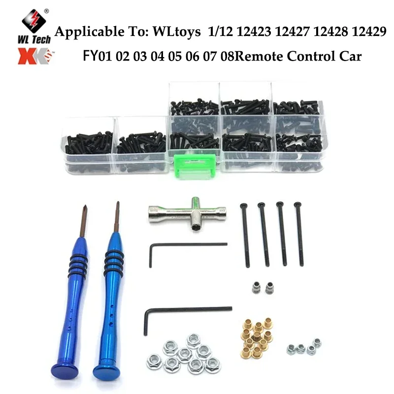 Wltoys-tornillos Cabeza Plana Para Coche Teledirigido Llave Allen Manga Cruzada M2 M2.3 M2.5 M3 12428 12427 12429 12423