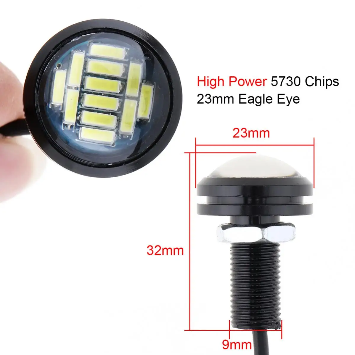 1pcs 23mm LED Eagle Eye Light High Power 12LED 4014 SMD Car Fog DRL Bulb Reverse Backup Parking Turn Signal Tail Light Lamp images - 6