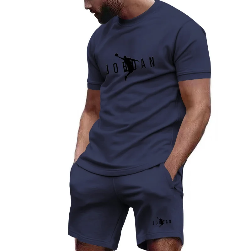 Men's 2-Piece Set, Activewear Set, Breathable Sweat Absorbent, Running T-Shirts and Shorts, Fitness Jogger Soak Sweat Pants