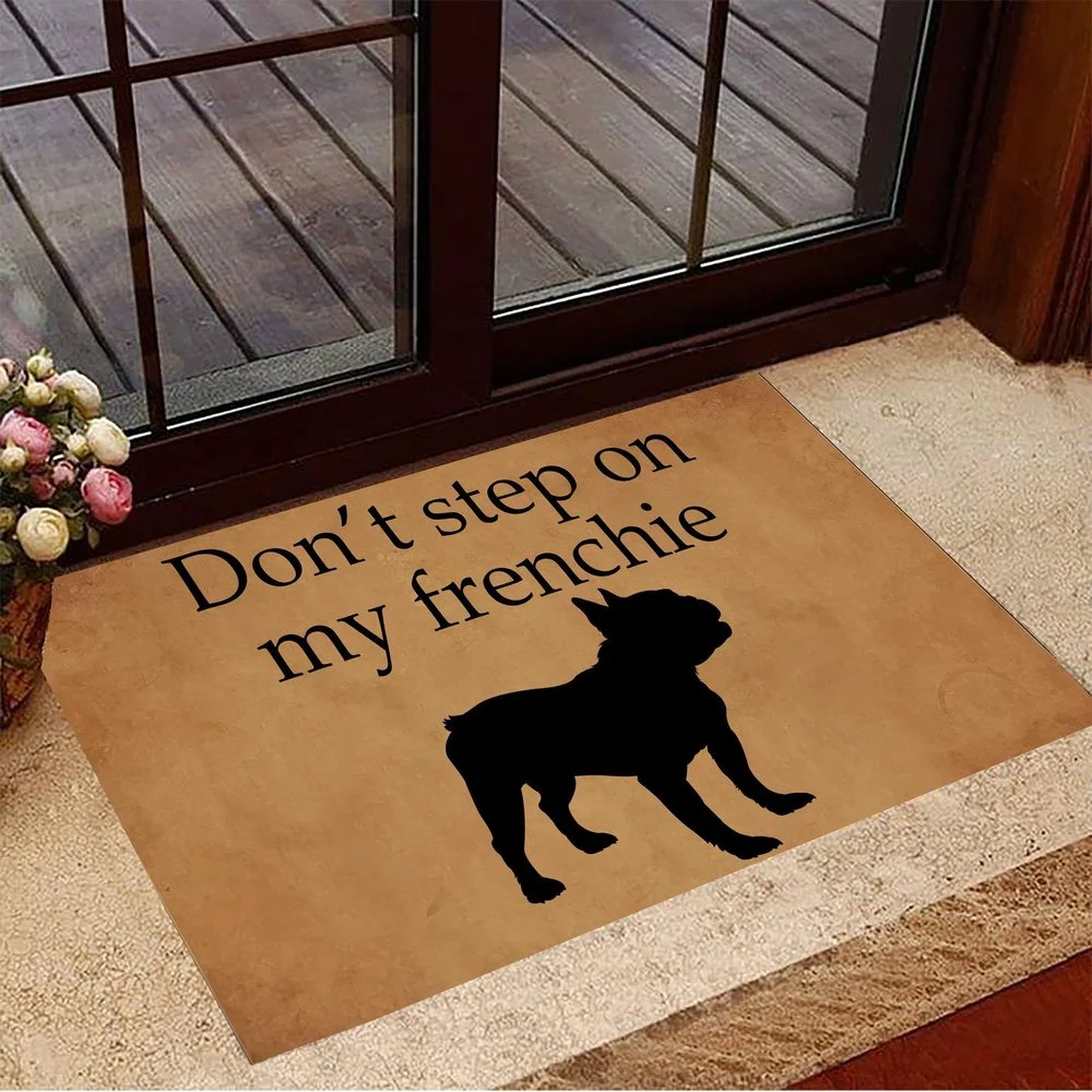 

CLOOCL Don't Step On My Frenchie Doormat Funny Sayings Dog Themed Doormat French Bulldog Owner Gift 3D Home Decor Drop Shipping