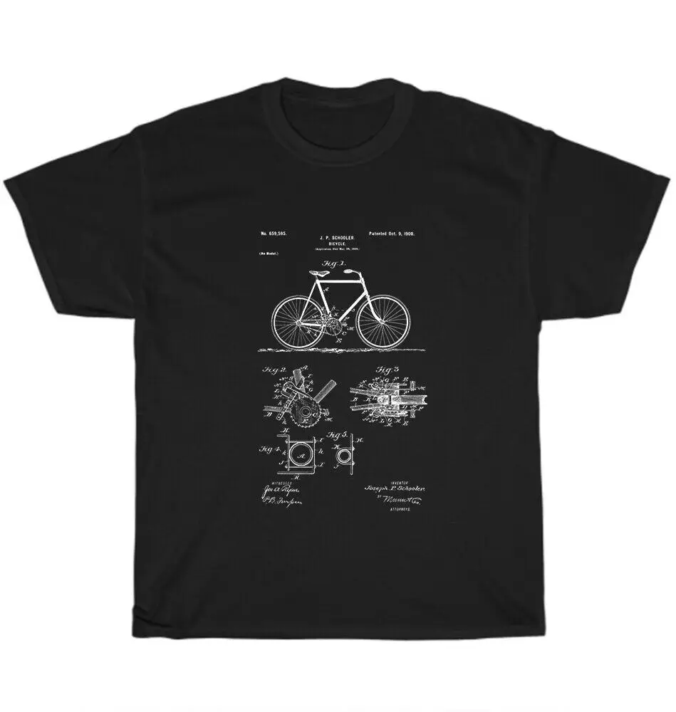 

Vintage Patent Print 1900 Bicycle Cycling Design Biker T-Shirt Tee Gift