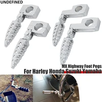 mx highway foot pegs 25mm for harley touring rode king flh sportster 883 softail motorcycle adjustable engine guard footrest