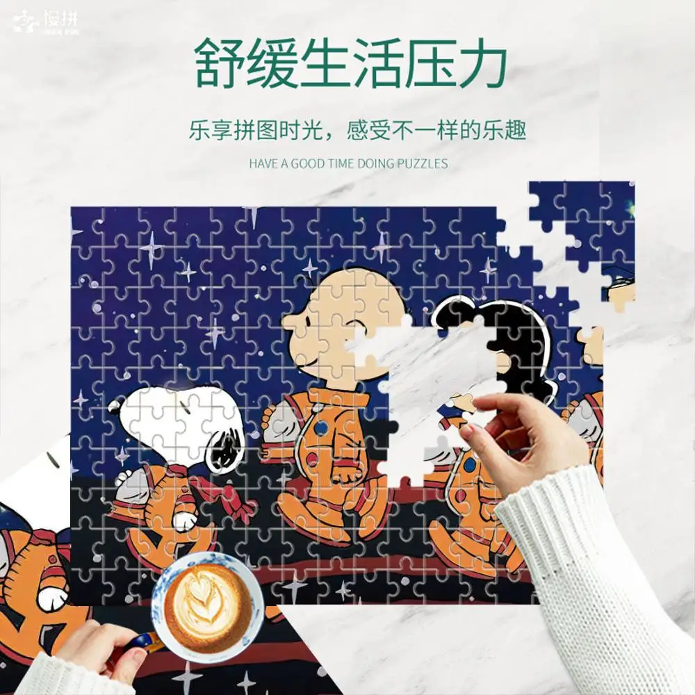 Аниме Рождественская головоломка Снупи 1000 шт. мультяшный арахис деревянные