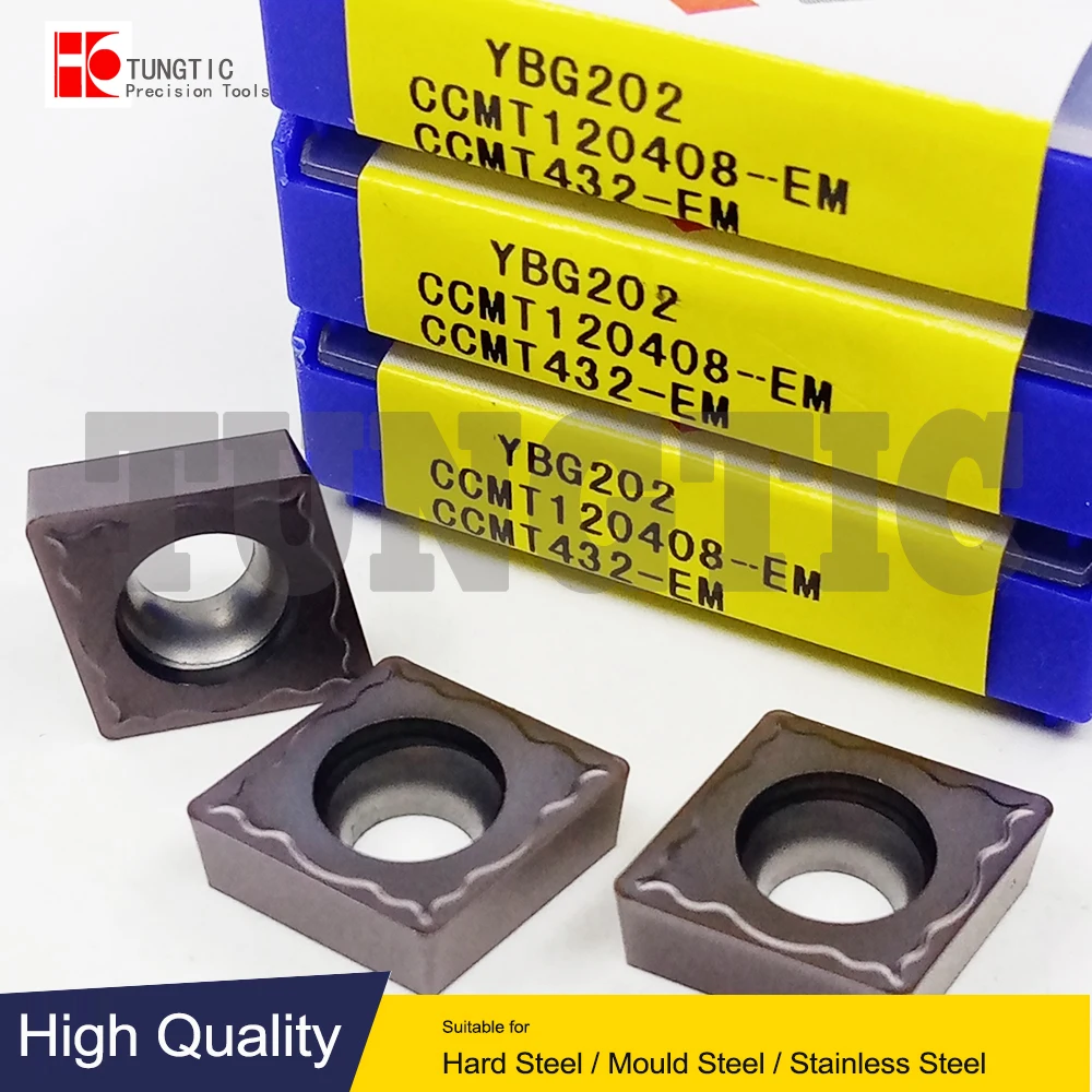 

CCMT120408-EM YBG202 Milling Cutter CNC Tools Insert Lathe Machining Tools Lathe Cutting Tool Metal Turning Tools CCMT 120408