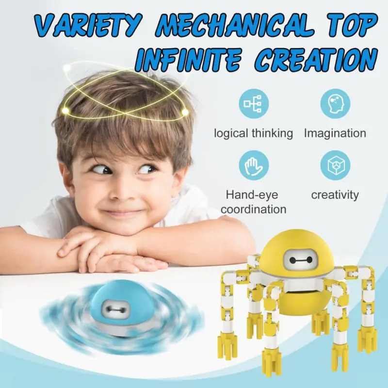 

Mechanical Fingertip Spinner DIY Deformable Stress Relief Toy Transformable Creative Gyro Toy For Kids Fingertip Spin Top Gift