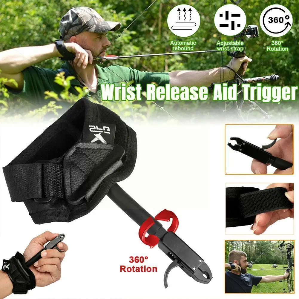 

Archery Release Compound Bow Release Aid Trigger Adjustable Wrist Strap Trigger For Shooting Accessories Tool E3e2