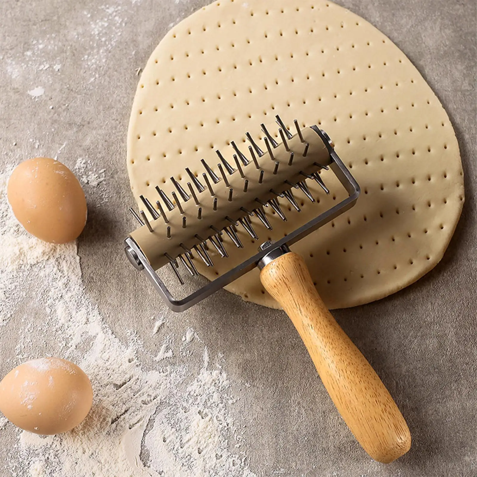 

Pizza Docker Roller Hole Puncher Roller for Flatbread Pie Bakery