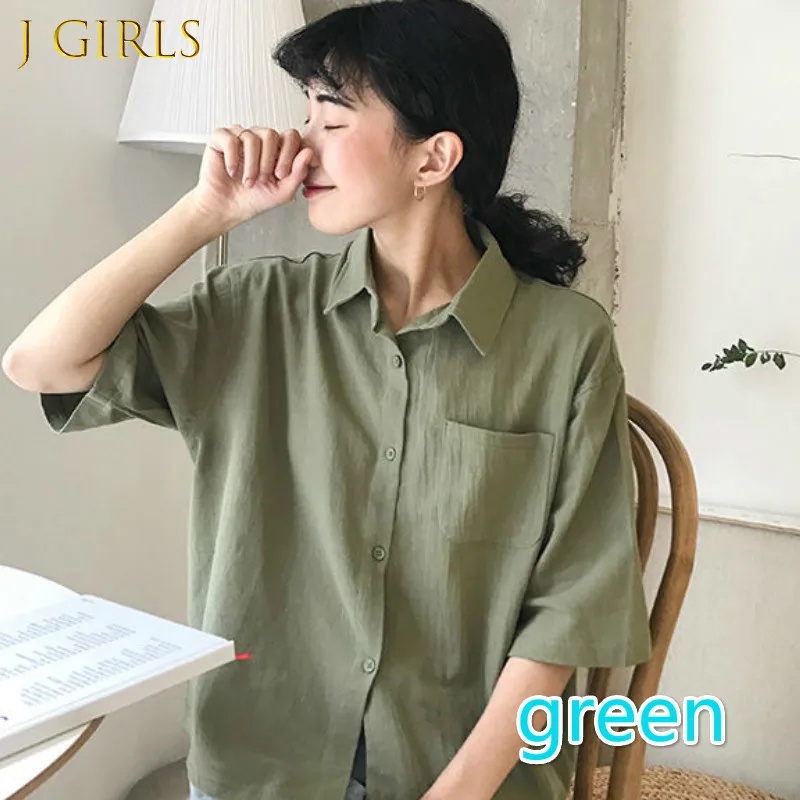 

J GIRLS Shirts Women Simple Hot Sale Fashion Lady Clothing New Summer Top Student Lovely Girl 2XL Harajuku Preppy Style Ins
