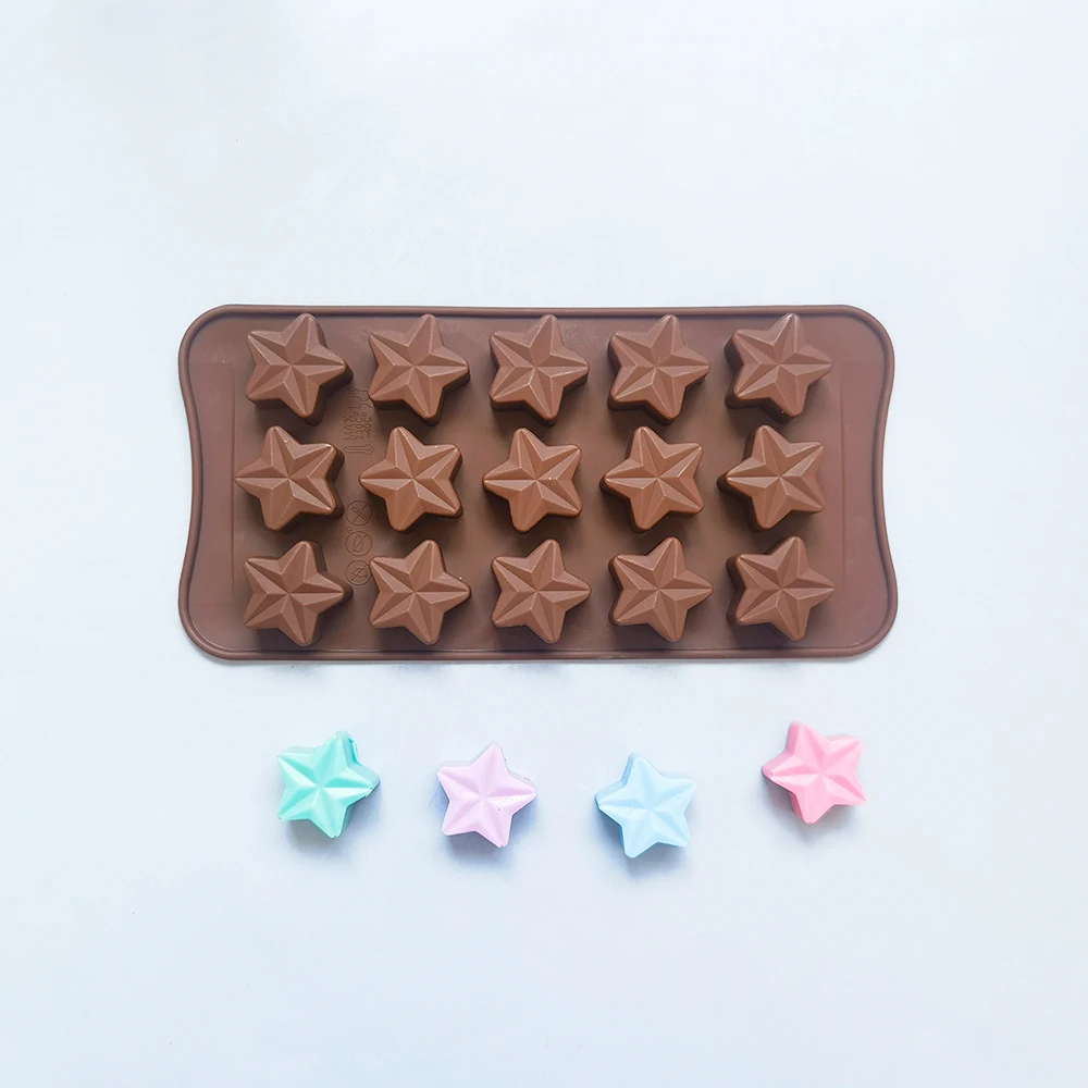 

12 ячеек, пятиконечная звезда, Силиконовый поднос для льда, сделай сам, форма для конфет и шоколада ручной работы, трехмерная форма для помадки, выпечки