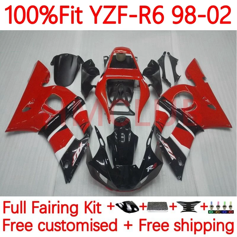

Injection For YAMAHA YZF-R6 YZF R6 600 CC R 6 YZFR6 1998 1999 2000 2001 2002 YZF600 98 99 00 01 02 Fairings 7No.4 Red black