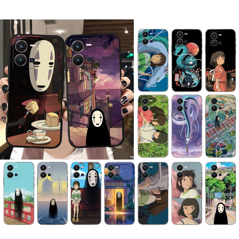 

Spirited away Black no face Phone Case for VIVO Y53S Y33S Y22S Y11S Y31 Y21 Y70 Y20 Y21S Y72 Y35 Y51 Y01 V23E V21 V23 V21E Funda