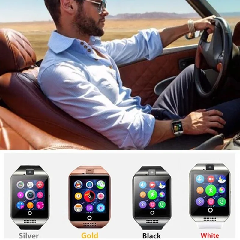 

Bluetooth Smart Watch Q18 With Camera Facebook Whatsapp Twitter Sync SMS Smartwatch Support 2G SIM TF Card For IOS Android