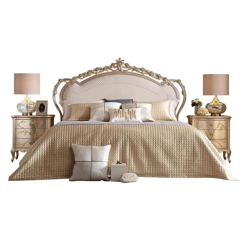 Простая европейская кровать безопасный каркас для спальни королевы детская