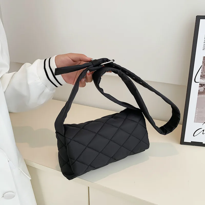 Rhombus Casual Pouch Women's Fashion Embroidery Thread Large Capacity Shoulder Bag Messenger Bag