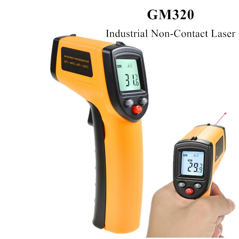 

2022 Hot Sale Handheld Non-Contact Ir Infrared Thermometer Digital LCD Laser Industrial Measurement Surface Temperature Meter