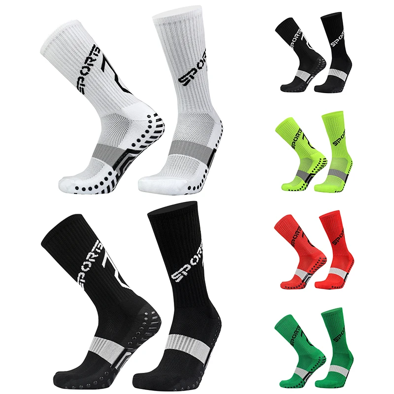 

New Style Anti Slip Sport Football Socks Men Silicone Bottom Basketball Grip Soccer Socks