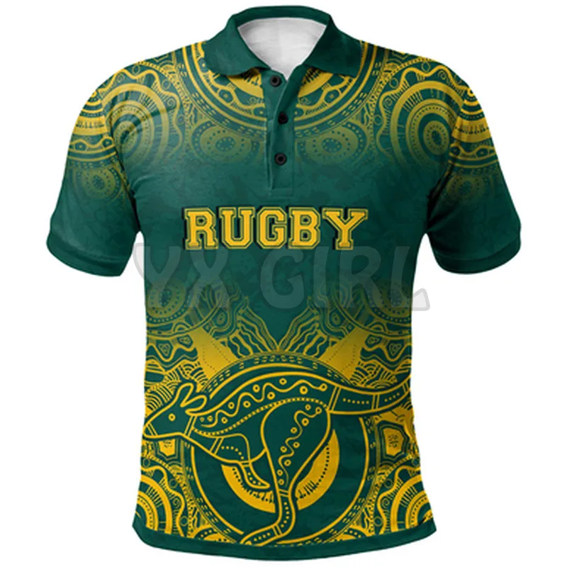 2022 Summer shirts women for men Wallabies Rugby Kangaroo & Aboriginal Patterns 3D printed Short sleeve t shirts Tops camisas images - 6