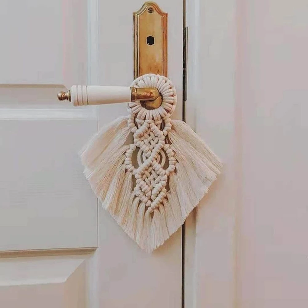 

Bohemian cotton rope woven wall hanging lace door handle swing rope wall hanging decoration handmade tapestry wall small pendant