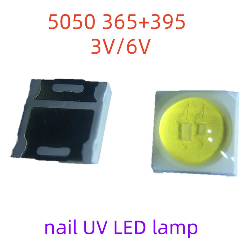Фото 20 шт. УФ LED ламп для гель-лака, светодиоды SMD5054 5051 5050, УФ LED лампа 1 Вт, диоды 365+395/405 нм для всех УФ-ламп для сушки и ремонта ногтей №1