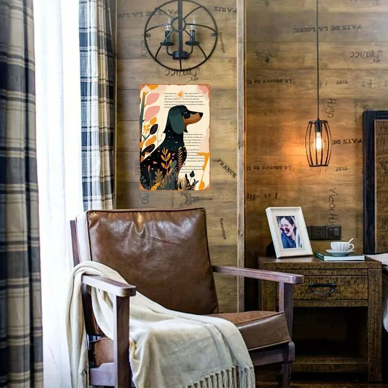 Забавный плакат с таксой металлические настенные плакаты ретро жестяные знаки