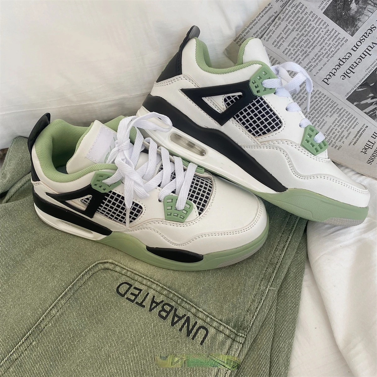 Women's Sneakers 2023 New Breathable Mesh Platform Casual Sneakers Sneakers Men's Tennis Women's Vulcanized Shoes Green Novelty