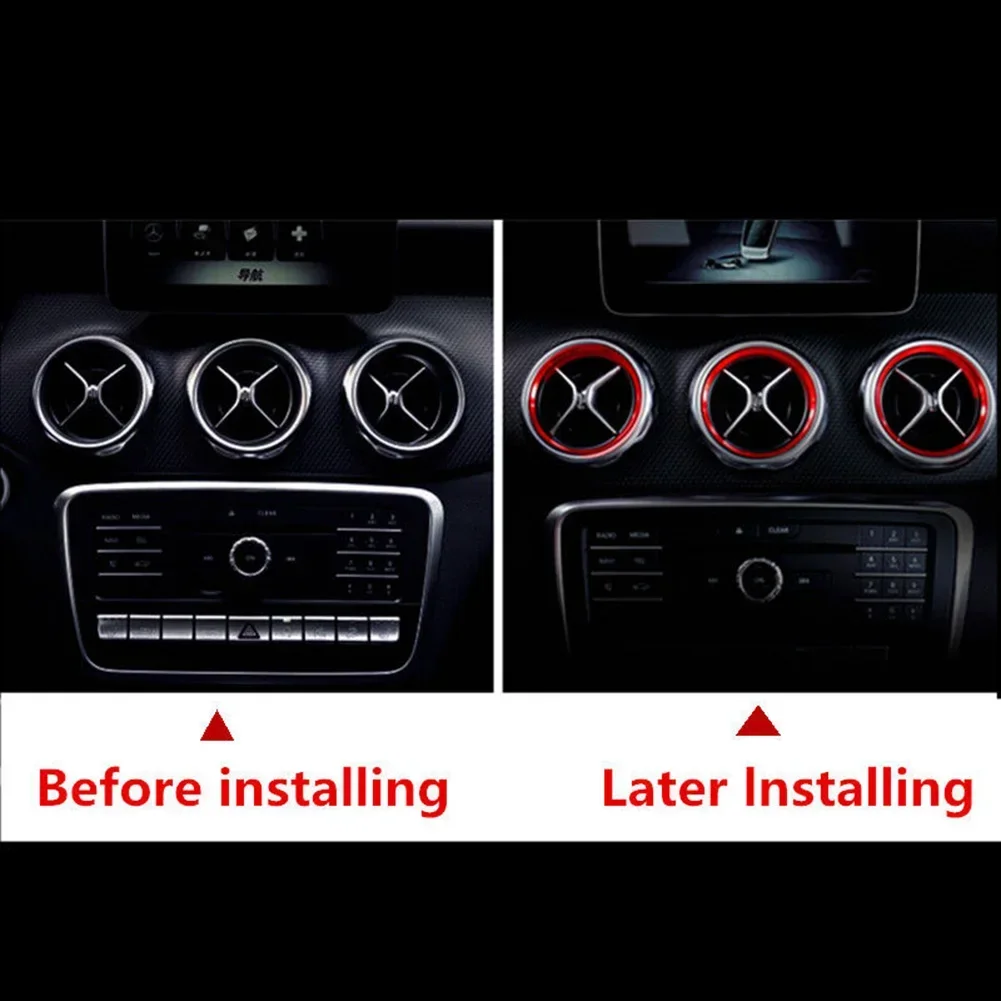 Кольца вентиляционного отверстия глянцевые и привлекательные 5 шт. красные