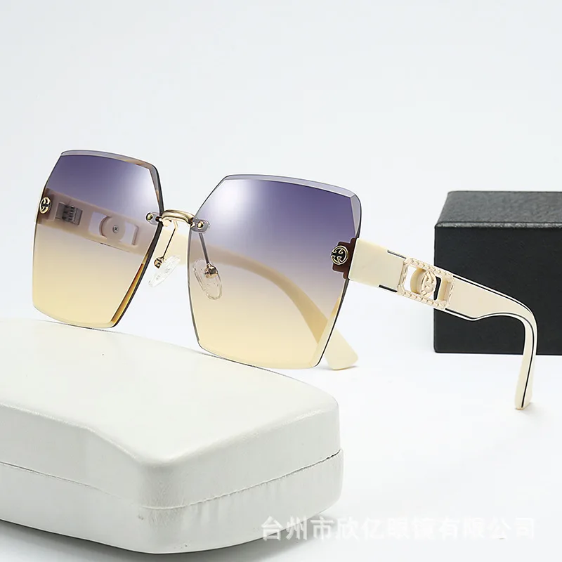 2024 роскошные дизайнерские солнцезащитные очки без оправы женские солнечные