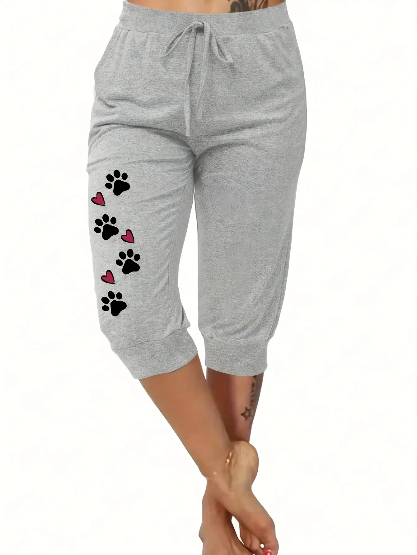 Брюки-Капри большого размера повседневные брюки с эластичным поясом для весны и