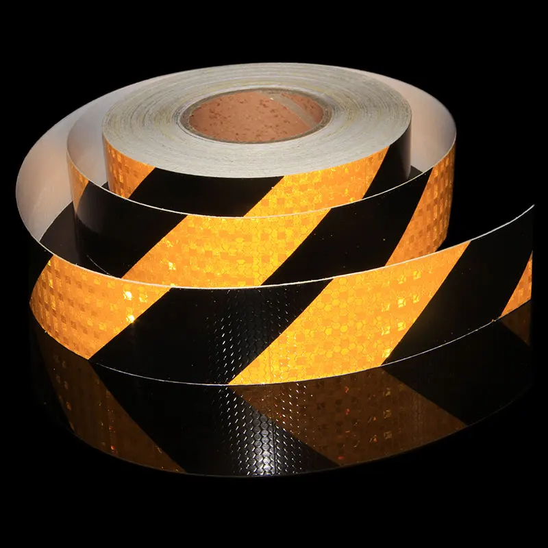 

5cmx5m Reflective Bicycle Stickers Adhesive Tapes for Twill Two Colors Yellow black Motorcycle Bike Stickers Bicycle Accessories