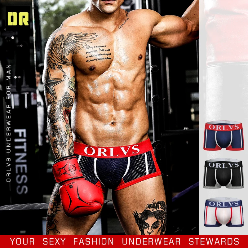 

ORLVS Brand men boxers male underwear breathable cotton male panties cueca tanga comfortable underpants men boxer shorts