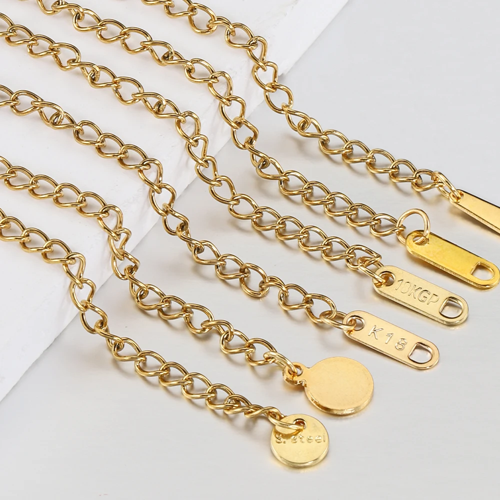 

20/10 pcs 6cm Fashion Stainless Steel Extension Chain Extended Connector Tail Chain for Bracelet Necklace DIY Jewelry Making