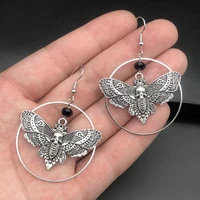 goth gothic death skull moth chain earrings for man women pendant choker earrings vintage punk jewelry new fashion