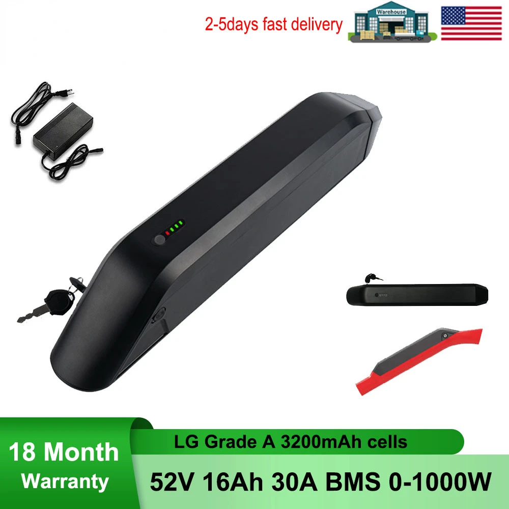 

Аккумуляторная батарея для электровелосипеда LG, 52 в, 16 Ач, Kirin, батарея 18650 для электровелосипеда Escooter, мотор 1000 Вт, 750 Вт, 500 Вт, 350 Вт