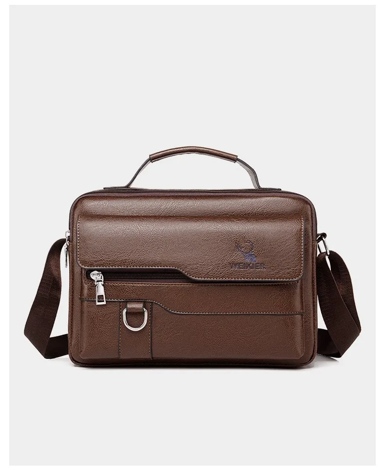 Men's Handbag Business Should Bags Briefcase Large Capacity Ipad Bag Letter Cartoon Casual Portable Messenger Retro Black Brown