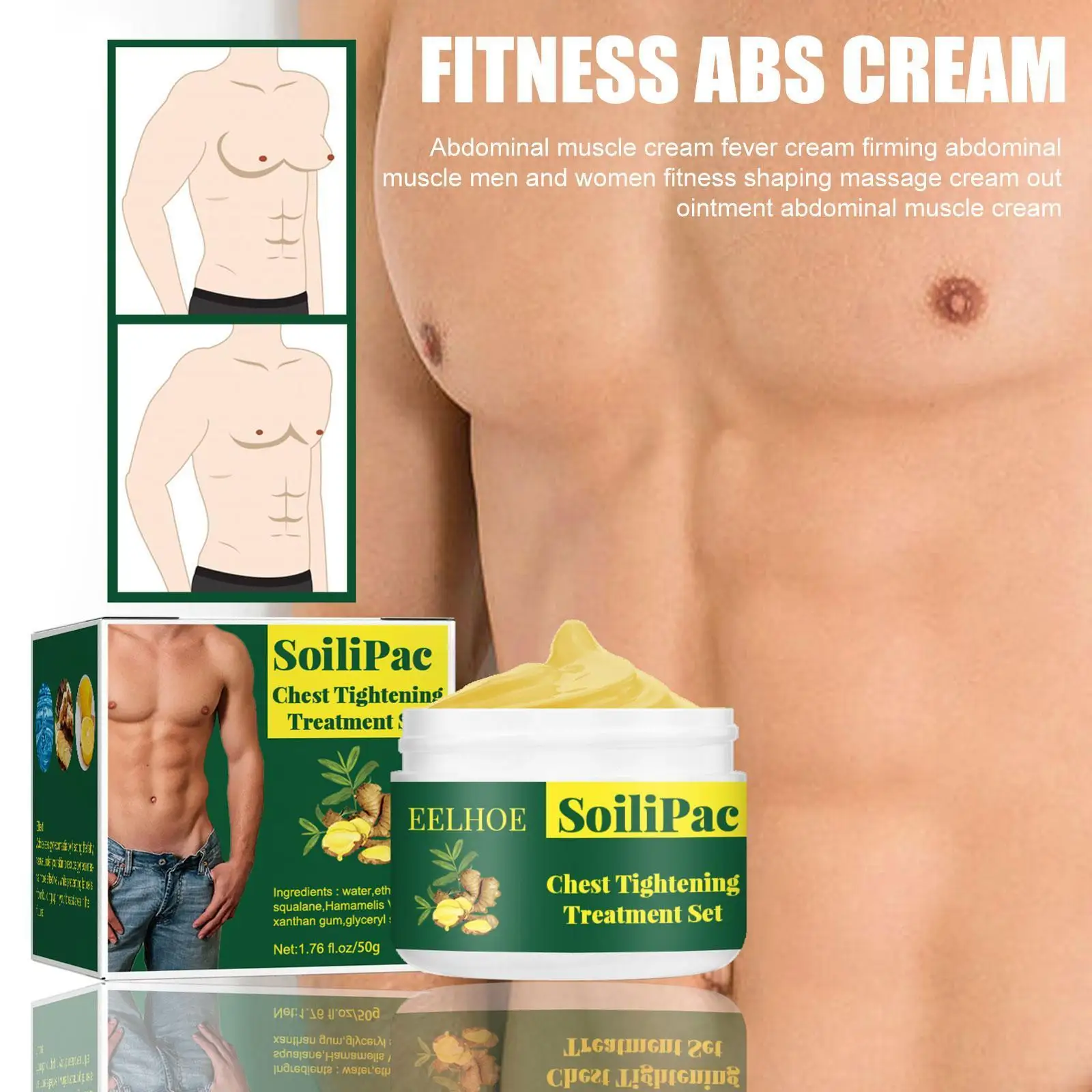 

120g Abdominal Cream Fever Cream Firming Abdominal Muscle Men's Fitness Massage And Cream Women's Shaping J2P7