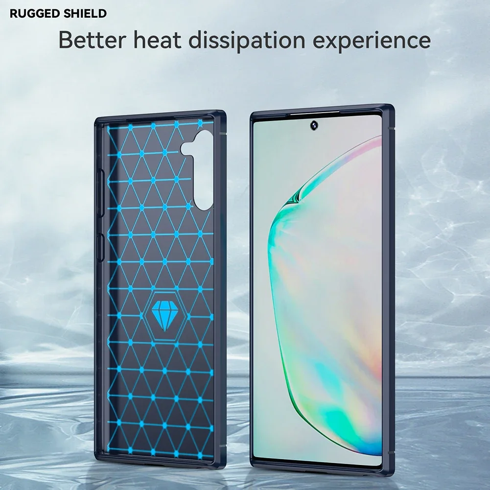 Чехол для Samsung Galaxy Note 10 силиконовый противоударный чехол из ТПУ Carbon Lite + Plus Capa