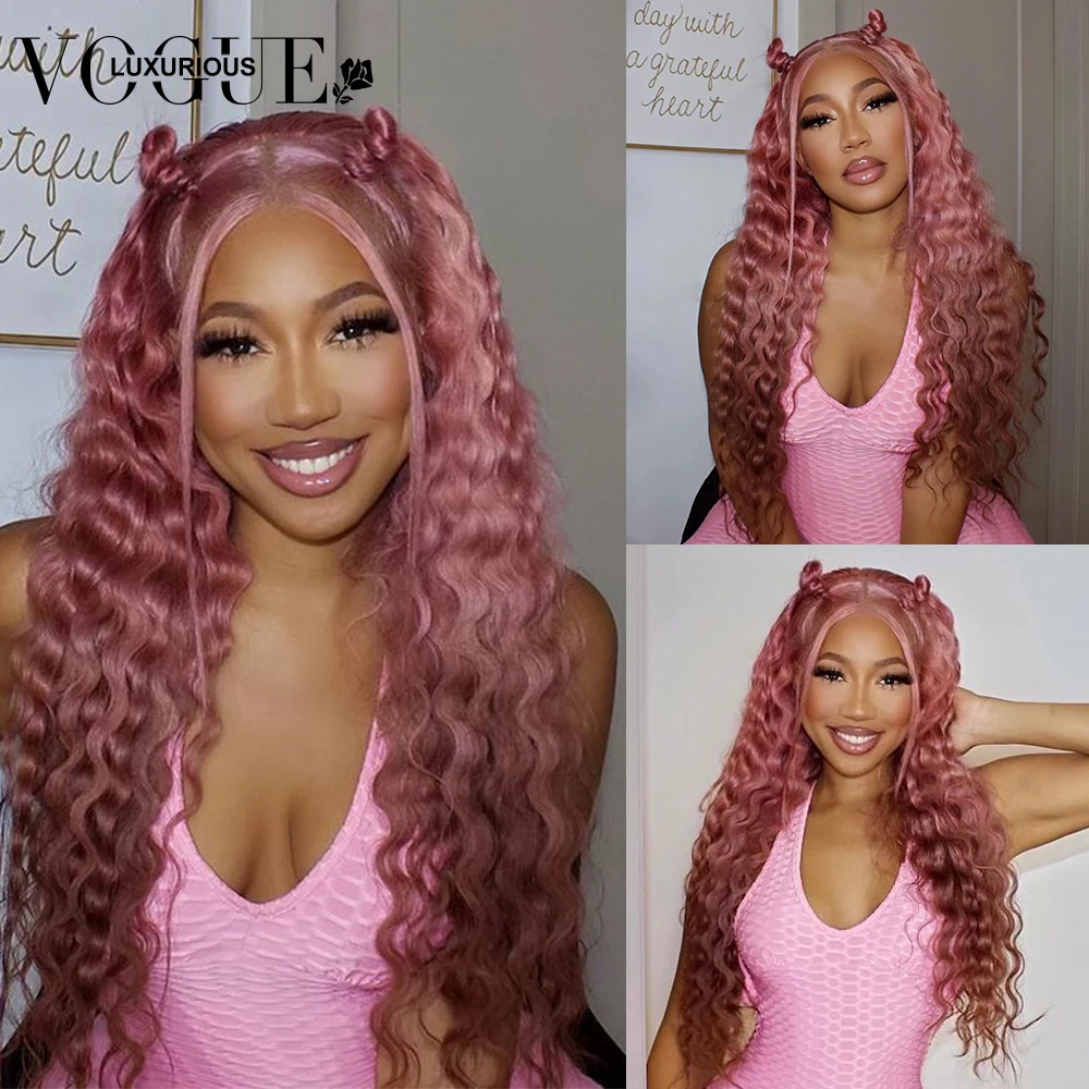 

Raspberry Red Lace Front Human Hair Wigs Pink 613 Blonde Loose Deep Wave Frontal Wig 13x6 HD Lace Transparent Indian Hair 13x4