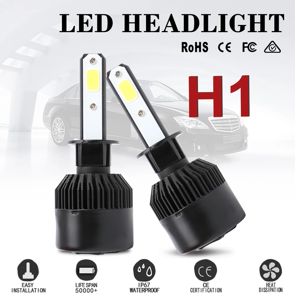 

2Pcs H4 LED H7 H11 H8 9005 9006 HB4 H1 H3 HB3 H9 H27 Car Headlight Bulbs LED Lamp with Chips 8000LM Auto Fog Lights 6500K 12V