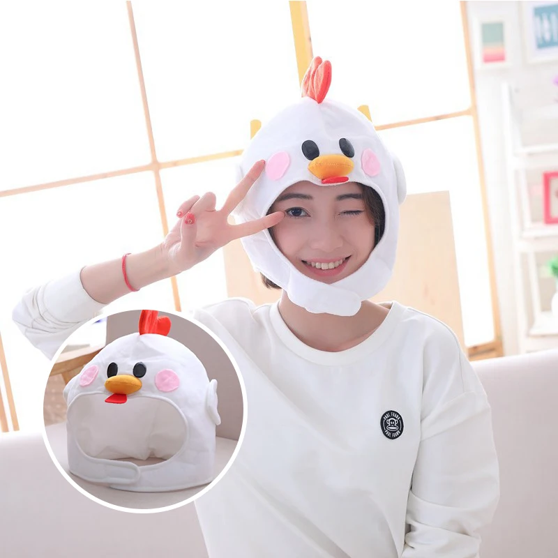 

Funny Chick Hat Cock Headdress Cute Chicken Plush Headgear Cartoon Headcover Photo Props Animal Hat Beanies Cap Cosplay Headwear