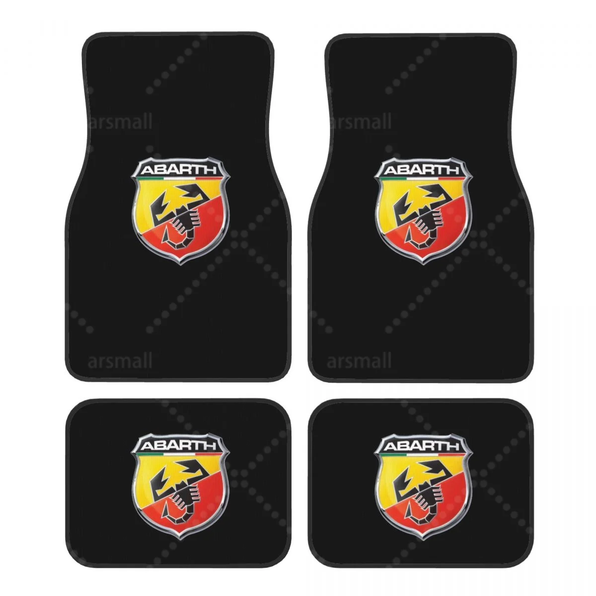 

Коврики Abarth с рисунком из 4-х шт. Автомобильные передние и задние коврики для ног с резиновой подложкой, автомобильные аксессуары, декор