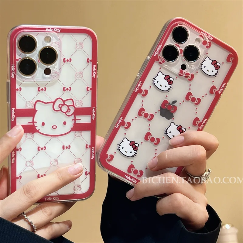 Новый чехол Hello Kitty для IPhone 11 12 7 8 P X XR XS MAX 12pro 13 pro max Promax 2022 мультяшный милый мягкий