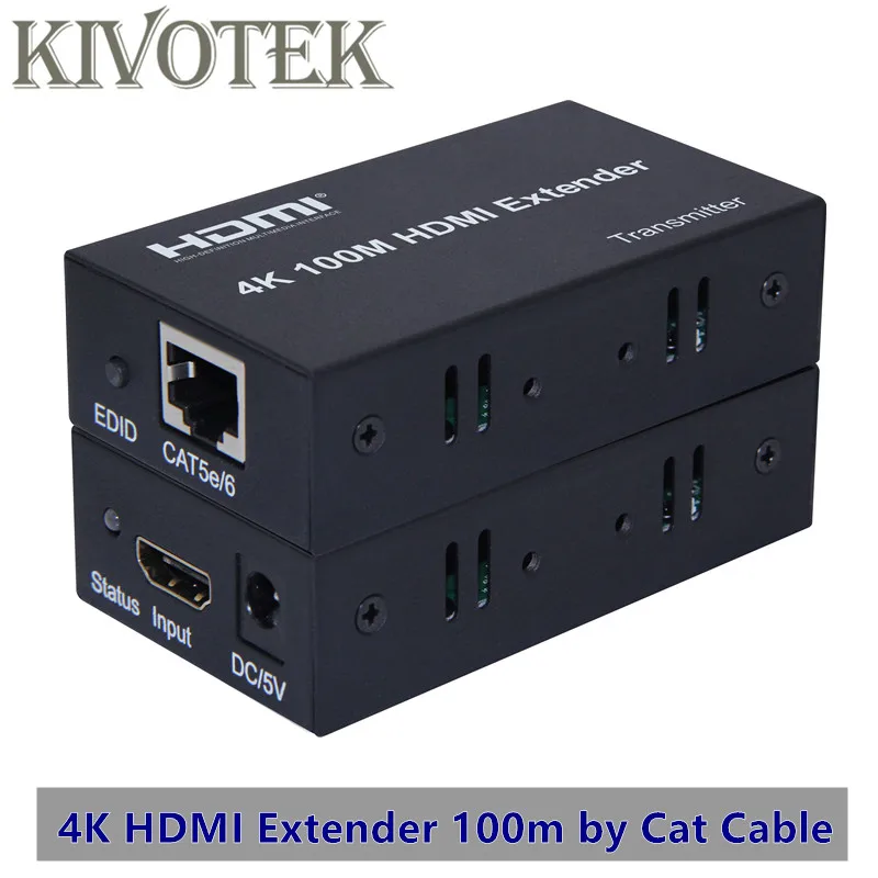 4Kx2K HDMI Extender Transmitter+Receiver100m 1080P by CAT5E6 Cable Network UTP Connector Adapter,For HDTV PC Video Free Shipping