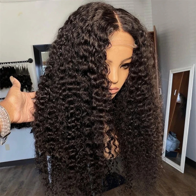

Long Kinky Curly Black Lace Front Wig for Women BabyHair Glueless Preplucked Synthetic Daily Cosplay
