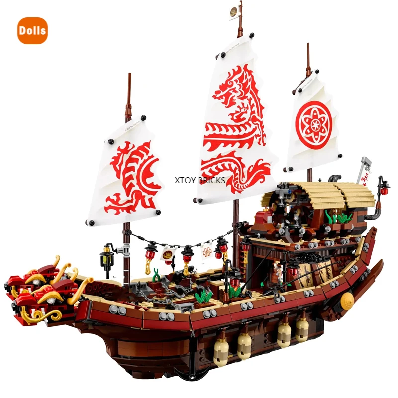 

2020 Big Ship Series Bricks The Destiny's Bounty Dragon Ship Model Building Blocks Set Compatible 70618 Toys for Birthday Gift
