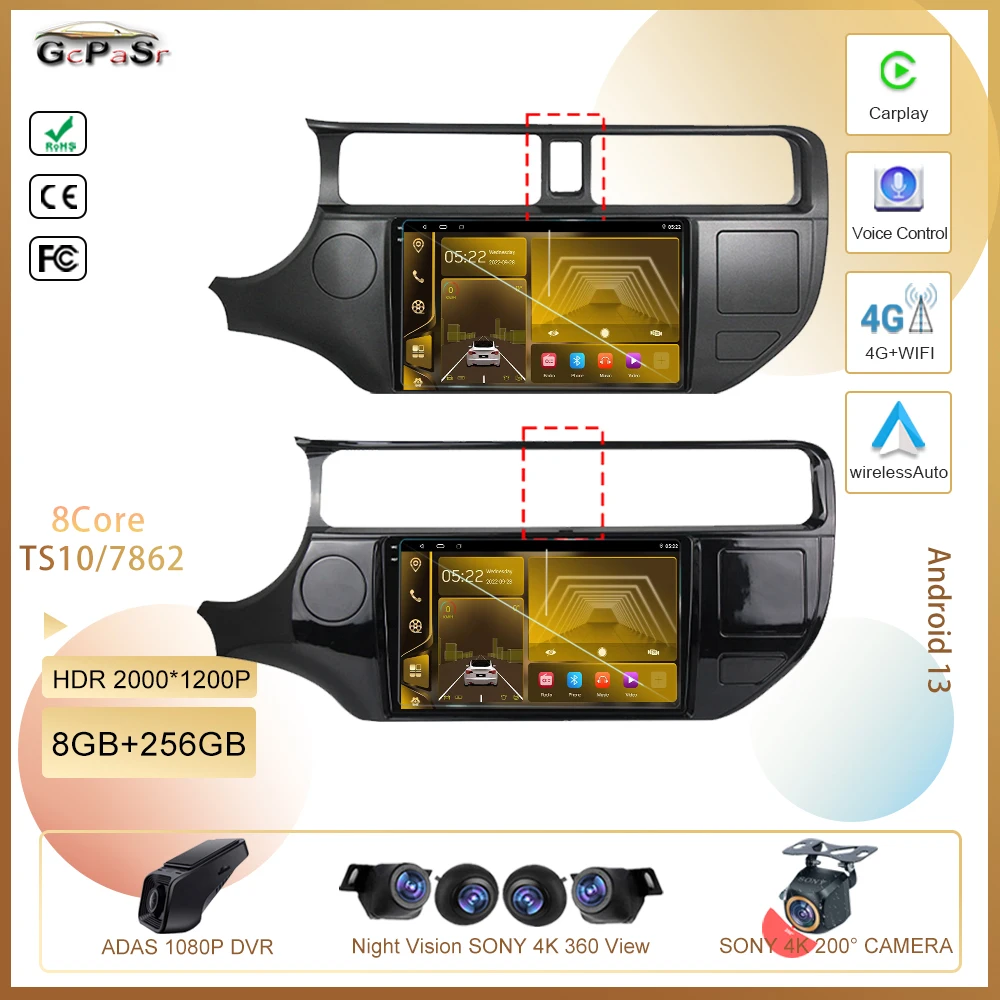 

GcPaSr 7862 For Kia RIO 4 K3 2011 - 2015 Car Radio Screen Multimedia Video Player Navigation GPS 5G wifi BT No 2din 2 Din DVD