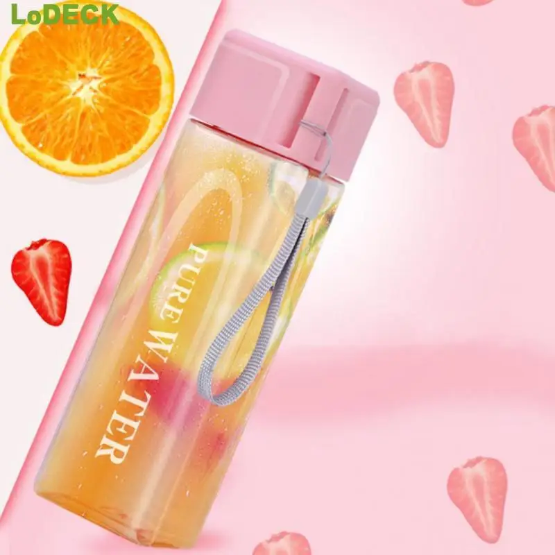 

Sports Summer Portable Tea Cup Fitness Drinking Tumbler BPA Free Plastic Kettle 480ml Water Bottle Simple Outdoor Mug With Rope