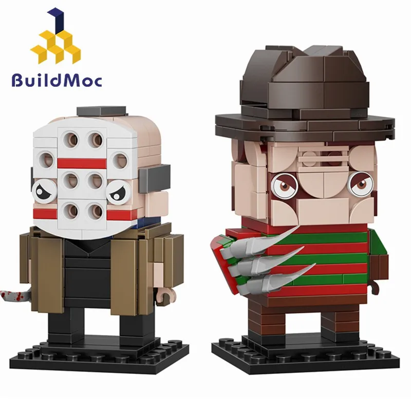 Buildmoc фигурки Джейсона из фильма ужасов Freddyeds Brickheadz набор строительных блоков MOC