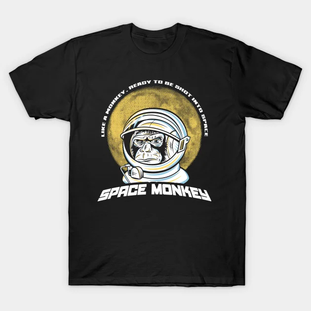 

2021 Men/Women's Summer Black Street Fashion Hip Hop Space Monkey Fight Club T-shirt Cotton Tees Short Sleeve Tops